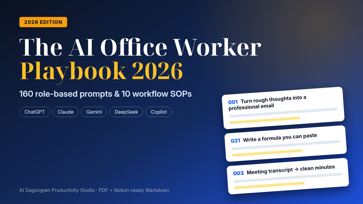 The AI Office Worker Playbook 2026 cover
